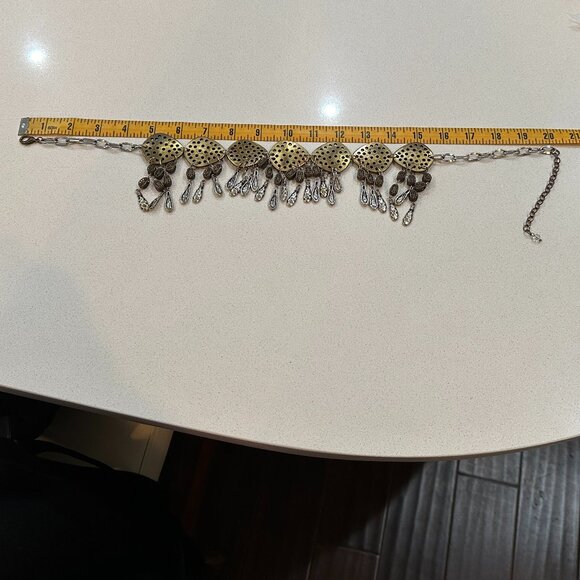 Vintage Edgy Tribal Metallic Necklace - Picture 5 of 8